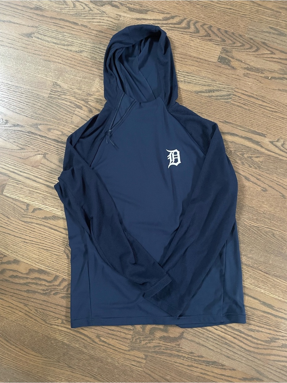 Navy Hooded Pullover with White 'D' Logo